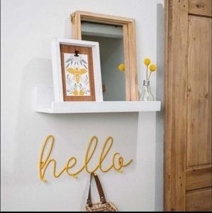 White wooden ledge shelf wall mount rustic DecoCrated Summer 2021